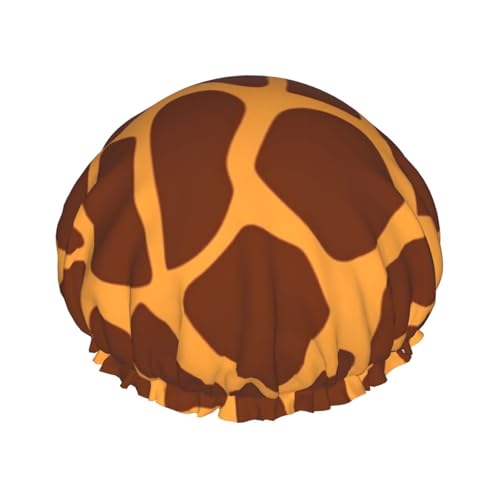 Duschhaube mit Giraffen-Druck, für Damen und Herren, verstellbar, wiederverwendbar, doppellagig, wasserdicht, Badekappen, EVA-Futter, elastisches Band, Haarkappe für alle Haarlängen Duschhaube mit Giraffen-Druck, für Damen und Herren, verstellbar, wiederverwendbar, doppellagig, wasserdicht, Badekappen, EVA-Futter, elastisches Band, Haarkappe für alle Haarlängen von NBSKSDLK