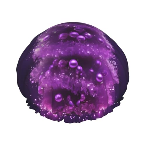 Duschhaube mit weihnachtlichem lila Baum für Damen und Herren, verstellbare wiederverwendbare Duschhaube, doppellagig, wasserdichte Badekappen, EVA-Futter, elastisches Band, Haarkappe für alle Duschhaube mit weihnachtlichem lila Baum für Damen und Herren, verstellbare wiederverwendbare Duschhaube, doppellagig, wasserdichte Badekappen, EVA-Futter, elastisches Band, Haarkappe für alle von NBSKSDLK