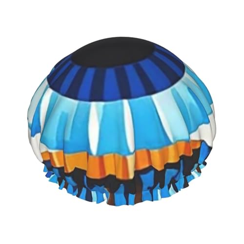 Evil Eye Duschhaube für Damen und Herren, verstellbare wiederverwendbare Duschhaube, doppellagig, wasserdichte Badekappen, EVA-Futter, elastisches Band, Haarkappe für alle Haarlängen Evil Eye Duschhaube für Damen und Herren, verstellbare wiederverwendbare Duschhaube, doppellagig, wasserdichte Badekappen, EVA-Futter, elastisches Band, Haarkappe für alle Haarlängen von NBSKSDLK
