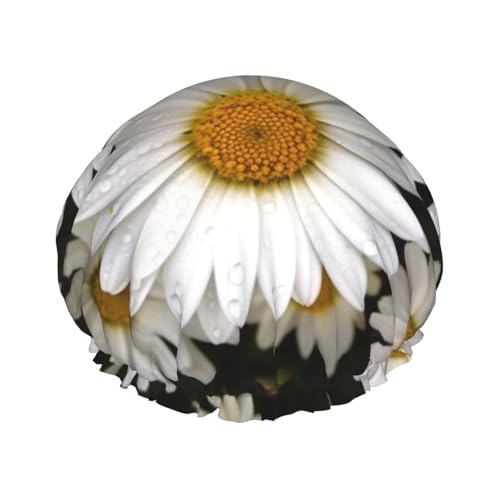 Gänseblümchen-Duschhaube für Damen und Herren, verstellbare wiederverwendbare Duschhaube, doppellagig, wasserdichte Badekappen, EVA-Futter, elastisches Band, Haarkappe für alle Haarlängen Gänseblümchen-Duschhaube für Damen und Herren, verstellbare wiederverwendbare Duschhaube, doppellagig, wasserdichte Badekappen, EVA-Futter, elastisches Band, Haarkappe für alle Haarlängen von NBSKSDLK