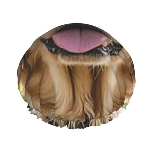 Golden Retriever Duschhaube für Damen und Herren, verstellbare wiederverwendbare Duschhaube, doppellagig, wasserdichte Badekappen, EVA-Futter, elastisches Band, Haarkappe für alle Haarlängen von NBSKSDLK