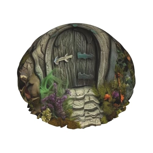 Gothic Fairy Garden Duschhaube für Damen und Herren, verstellbare wiederverwendbare Duschhaube, doppellagig, wasserdicht, Badekappen, EVA-Futter, elastisches Band, Haarkappe für alle Haarlängen Gothic Fairy Garden Duschhaube für Damen und Herren, verstellbare wiederverwendbare Duschhaube, doppellagig, wasserdicht, Badekappen, EVA-Futter, elastisches Band, Haarkappe für alle Haarlängen von NBSKSDLK