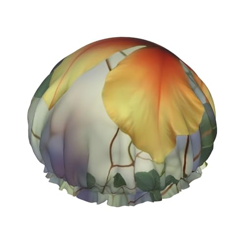 Grüne Eukalyptusblätter Duschhaube für Damen und Herren, verstellbare wiederverwendbare Duschhaube, doppellagig, wasserdichte Badekappen, EVA-Futter, elastisches Band, Haarkappe für alle Haarlängen Grüne Eukalyptusblätter Duschhaube für Damen und Herren, verstellbare wiederverwendbare Duschhaube, doppellagig, wasserdichte Badekappen, EVA-Futter, elastisches Band, Haarkappe für alle Haarlängen von NBSKSDLK