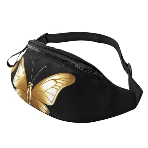 Gürteltasche für Herren und Damen, wasserdicht, Sport, Gürteltasche, Crossbody-Tasche, Hüfttasche mit verstellbarem Riemen, große Schultertasche, Geldbörse für Reisen, Wandern, goldfarben / Weiß von NBSKSDLK