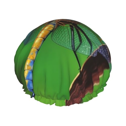 Libelle Duschhaube für Damen und Herren, verstellbar, wiederverwendbar, doppellagig, wasserdicht, Badekappen, EVA-Futter, elastisches Band, Haarkappe für alle Haarlängen Libelle Duschhaube für Damen und Herren, verstellbar, wiederverwendbar, doppellagig, wasserdicht, Badekappen, EVA-Futter, elastisches Band, Haarkappe für alle Haarlängen von NBSKSDLK