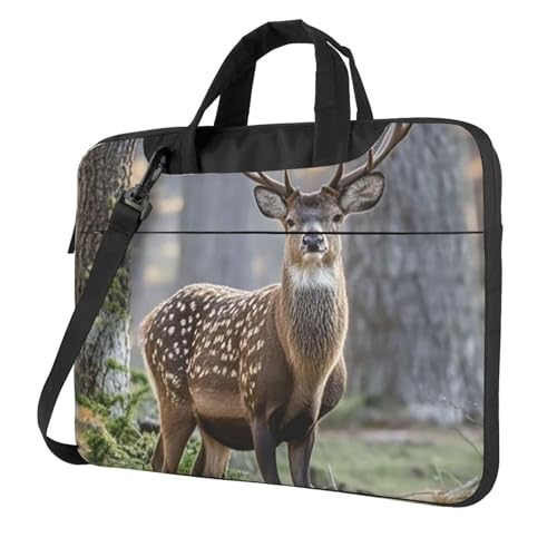 NBSKSDLK Laptoptasche mit Camouflage-Hirsch-Design, für Damen und Herren, 360-Grad-Schutz, Laptop-Umhängetasche, Schwarz, 14 inch NBSKSDLK Laptoptasche mit Camouflage-Hirsch-Design, für Damen und Herren, 360-Grad-Schutz, Laptop-Umhängetasche, Schwarz, 14 inch von NBSKSDLK