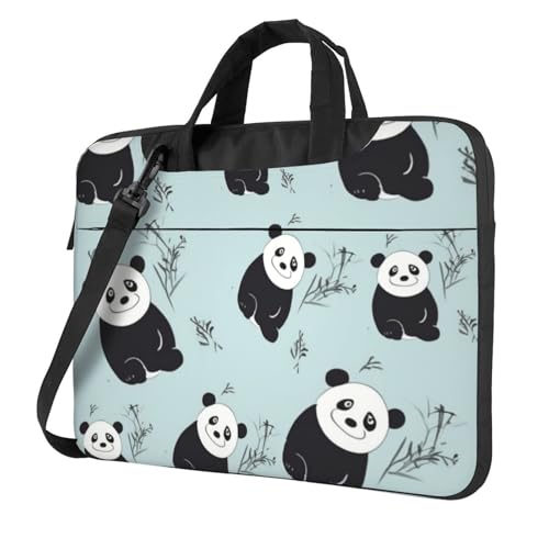 NBSKSDLK Laptoptasche mit Cartoon-Pandabär-Motiv, 35,6 cm (14 Zoll), Computer-Aktentasche, Geschenke für Männer und Frauen, 360 Grad schützende Laptop-Umhängetasche von NBSKSDLK