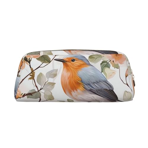 NBSKSDLK Make-up-Tasche mit Blumendruck, Aquarellfarben, Rotkehlchen, Vogel, für Damen und Herren, Federmäppchen, Reise, kleine Kosmetiktasche, Kulturbeutel, ästhetische Stifttasche, trendige NBSKSDLK Make-up-Tasche mit Blumendruck, Aquarellfarben, Rotkehlchen, Vogel, für Damen und Herren, Federmäppchen, Reise, kleine Kosmetiktasche, Kulturbeutel, ästhetische Stifttasche, trendige von NBSKSDLK