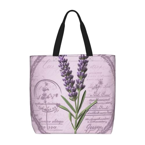 NBSKSDLK Tragetasche mit Lavendelprägung, große Schultertasche mit Reißverschluss, Geschenke für Damen, lässige Tragetasche, wasserdicht, Strandtasche, leicht, Arbeit, Laptop-Tasche, wiederverwendbare NBSKSDLK Tragetasche mit Lavendelprägung, große Schultertasche mit Reißverschluss, Geschenke für Damen, lässige Tragetasche, wasserdicht, Strandtasche, leicht, Arbeit, Laptop-Tasche, wiederverwendbare von NBSKSDLK