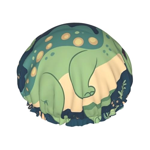 Niedliche Dinosaurier-Duschhaube für Damen und Herren, verstellbare wiederverwendbare Duschhaube, doppellagig, wasserdichte Badekappen, EVA-Futter, elastisches Band, Haarkappe für alle Haarlängen Niedliche Dinosaurier-Duschhaube für Damen und Herren, verstellbare wiederverwendbare Duschhaube, doppellagig, wasserdichte Badekappen, EVA-Futter, elastisches Band, Haarkappe für alle Haarlängen von NBSKSDLK