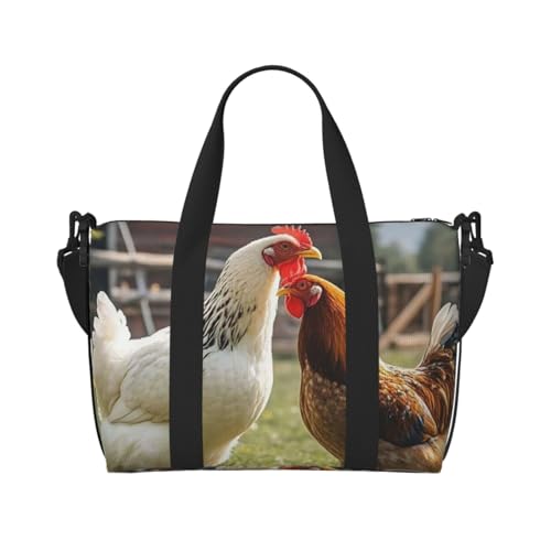 Reisetasche für Damen, große Schultertasche, Wochenendtasche, Sporttasche für Herren, Handgepäcktasche, Hühner und Bauernhof-Gepäcktasche für Reiseutensilien Reisetasche für Damen, große Schultertasche, Wochenendtasche, Sporttasche für Herren, Handgepäcktasche, Hühner und Bauernhof-Gepäcktasche für Reiseutensilien von NBSKSDLK