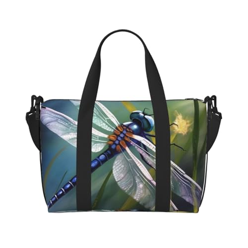 Reisetasche für Damen, große Schultertasche, Wochenendtasche, Sporttasche für Herren, Handgepäcktasche, Libellen-Malerei, Gepäcktasche für Reiseutensilien Reisetasche für Damen, große Schultertasche, Wochenendtasche, Sporttasche für Herren, Handgepäcktasche, Libellen-Malerei, Gepäcktasche für Reiseutensilien von NBSKSDLK