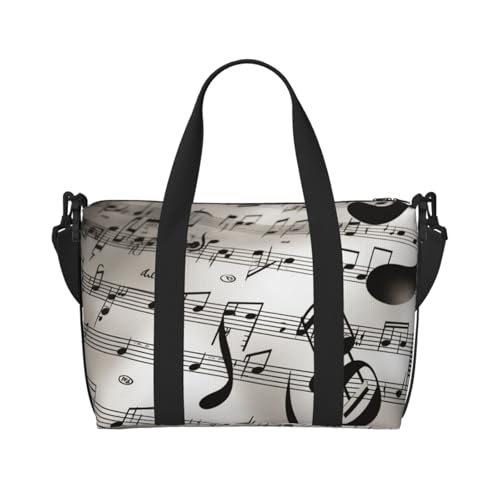 Reisetasche für Damen, große Schultertasche, Wochenendtasche, Sporttasche für Herren, Handgepäcktasche, Musiknoten-Druck, Gepäcktasche für Reiseutensilien von NBSKSDLK