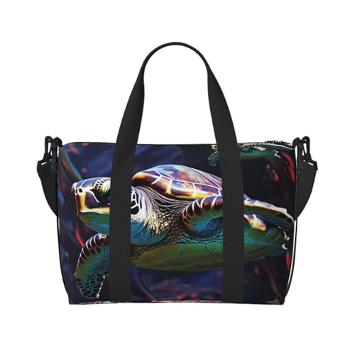 Reisetasche für Damen, große Schultertasche, Wochenendtasche, Sporttasche für Herren, Handgepäcktasche, bunte tropische Meeresschildkröte, Gepäcktasche für Reiseutensilien von NBSKSDLK