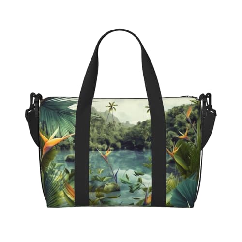 Reisetasche für Damen, große Schultertasche, Wochenendtasche, Sporttasche für Herren, Handgepäcktasche, tropische Landschaft, Gepäcktasche für Reiseutensilien Reisetasche für Damen, große Schultertasche, Wochenendtasche, Sporttasche für Herren, Handgepäcktasche, tropische Landschaft, Gepäcktasche für Reiseutensilien von NBSKSDLK