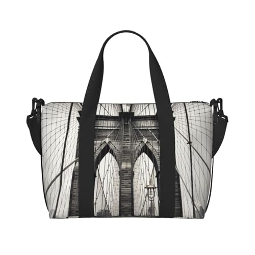 Reisetasche für Damen, große Schultertasche, Wochenendtasche, Sporttasche für Herren, Tragetasche, Brooklyn Bridge Gepäcktasche für Reiseutensilien von NBSKSDLK