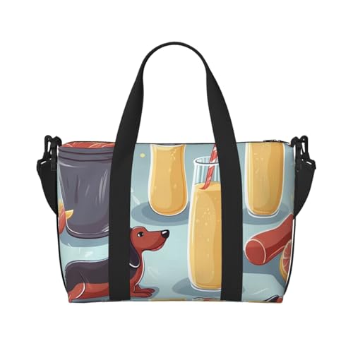 Reisetasche für Damen, große Schultertasche, Wochenendtasche, Sporttasche für Herren, Tragetasche, Hot Dogs und Limonade, Gepäcktasche für Reiseutensilien Reisetasche für Damen, große Schultertasche, Wochenendtasche, Sporttasche für Herren, Tragetasche, Hot Dogs und Limonade, Gepäcktasche für Reiseutensilien von NBSKSDLK