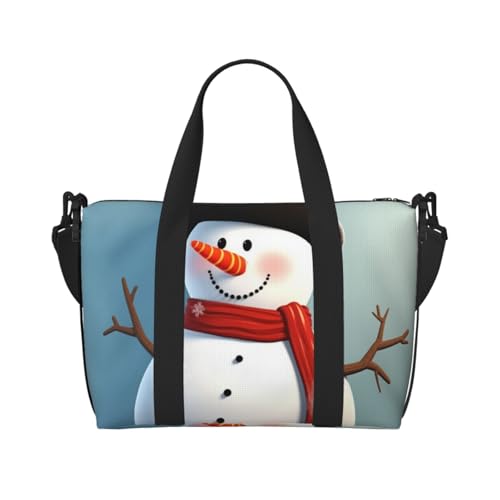 Reisetasche für Damen, große Schultertasche, Wochenendtasche, Sporttasche für Herren, Tragetasche, niedlicher Schneemann, Gepäcktasche für Reisen von NBSKSDLK