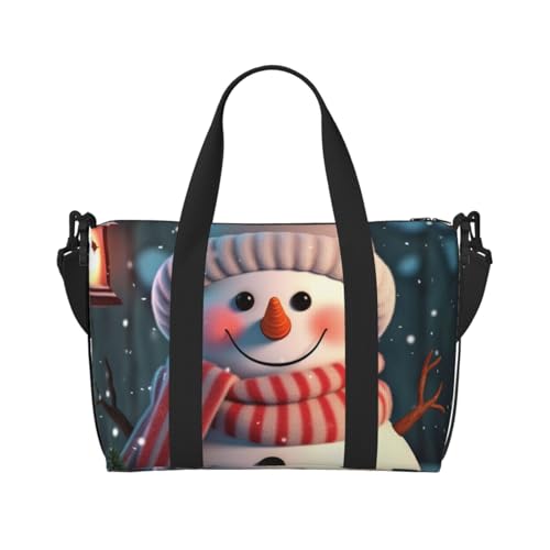 Reisetasche für Damen, große Schultertasche, Wochenendtasche, Sporttasche für Herren, Tragetasche, niedlicher Schneemann, Gepäcktasche für Reisen von NBSKSDLK