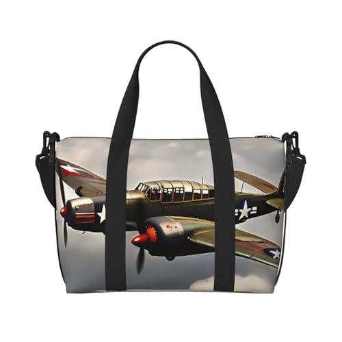 Reisetasche für Damen, große Schultertasche, Wochenendtasche, Übernachtungstasche, Sport-Turnbeutel für Herren, Handgepäck, 2. Weltkrieg, Flugzeug-Gepäcktasche für Reiseutensilien Reisetasche für Damen, große Schultertasche, Wochenendtasche, Übernachtungstasche, Sport-Turnbeutel für Herren, Handgepäck, 2. Weltkrieg, Flugzeug-Gepäcktasche für Reiseutensilien von NBSKSDLK