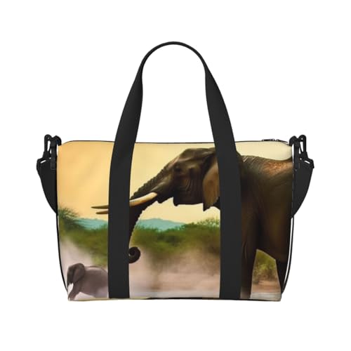 Reisetasche für Damen, große Schultertasche, Wochenendtasche, Übernachtungstasche, Sporttasche für Herren, Handgepäcktasche, Afrika-Elefanten-Gepäcktasche für Reiseutensilien Reisetasche für Damen, große Schultertasche, Wochenendtasche, Übernachtungstasche, Sporttasche für Herren, Handgepäcktasche, Afrika-Elefanten-Gepäcktasche für Reiseutensilien von NBSKSDLK