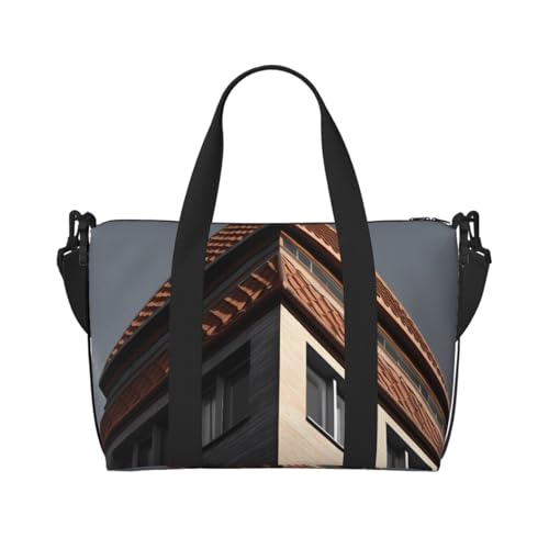 Reisetasche für Damen, große Schultertasche, Wochenendtasche, Übernachtungstasche, Sporttasche für Herren, Handgepäcktasche, Architektur, Dachgepäcktasche für Reiseutensilien von NBSKSDLK