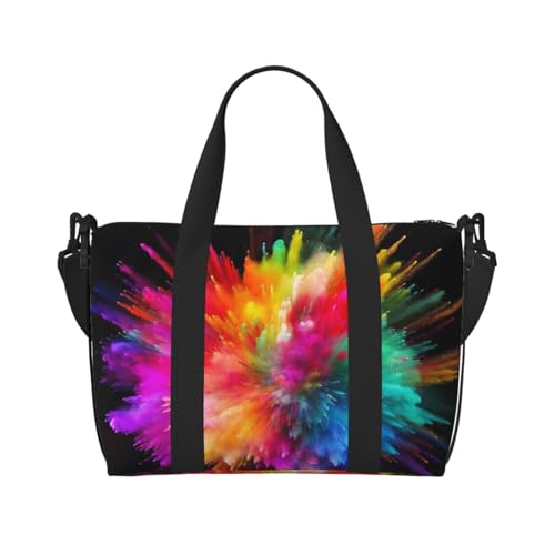 Reisetasche für Damen, große Schultertasche, Wochenendtasche, Übernachtungstasche, Sporttasche für Herren, Handgepäcktasche, Farbexplosions-Gepäcktasche für Reiseutensilien Reisetasche für Damen, große Schultertasche, Wochenendtasche, Übernachtungstasche, Sporttasche für Herren, Handgepäcktasche, Farbexplosions-Gepäcktasche für Reiseutensilien von NBSKSDLK