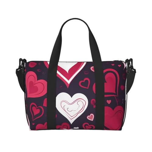 Reisetasche für Damen, große Schultertasche, Wochenendtasche, Übernachtungstasche, Sporttasche für Herren, Handgepäcktasche, Happy Valentine's Day, Gepäcktasche für Reiseutensilien Reisetasche für Damen, große Schultertasche, Wochenendtasche, Übernachtungstasche, Sporttasche für Herren, Handgepäcktasche, Happy Valentine's Day, Gepäcktasche für Reiseutensilien von NBSKSDLK