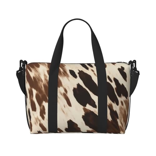 Reisetasche für Damen, große Schultertasche, Wochenendtasche, Übernachtungstasche, Sporttasche für Herren, Handgepäcktasche, Kuh-bedruckte Gepäcktasche für Reiseutensilien von NBSKSDLK