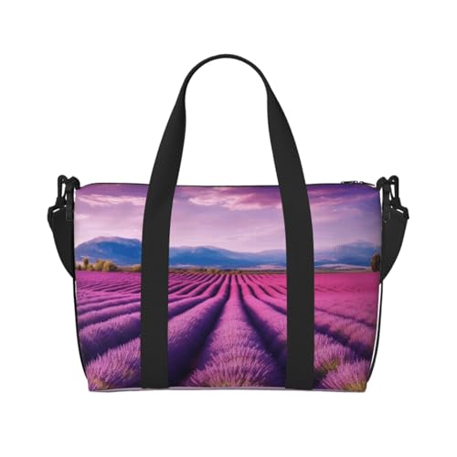 Reisetasche für Damen, große Schultertasche, Wochenendtasche, Übernachtungstasche, Sporttasche für Herren, Handgepäcktasche, Lavendelfelder, Gepäcktasche für Reiseutensilien Reisetasche für Damen, große Schultertasche, Wochenendtasche, Übernachtungstasche, Sporttasche für Herren, Handgepäcktasche, Lavendelfelder, Gepäcktasche für Reiseutensilien von NBSKSDLK
