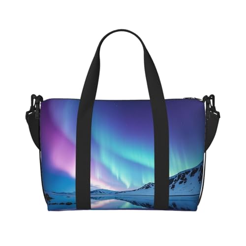 Reisetasche für Damen, große Schultertasche, Wochenendtasche, Übernachtungstasche, Sporttasche für Herren, Handgepäcktasche, Nordlichter, Gepäcktasche für Reiseutensilien von NBSKSDLK