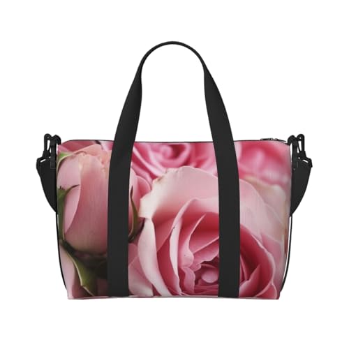 Reisetasche für Damen, große Schultertasche, Wochenendtasche, Übernachtungstasche, Sporttasche für Herren, Handgepäcktasche, Rosen, Gepäcktasche für Reiseutensilien von NBSKSDLK