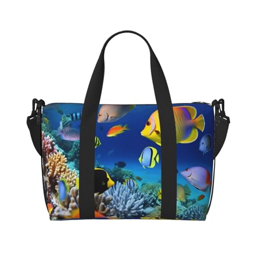 Reisetasche für Damen, große Schultertasche, Wochenendtasche, Übernachtungstasche, Sporttasche für Herren, Handgepäcktasche, Unterwasserfisch-Gepäcktasche für Reiseutensilien Reisetasche für Damen, große Schultertasche, Wochenendtasche, Übernachtungstasche, Sporttasche für Herren, Handgepäcktasche, Unterwasserfisch-Gepäcktasche für Reiseutensilien von NBSKSDLK
