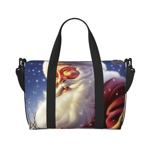 Reisetasche für Damen, große Schultertasche, Wochenendtasche, Übernachtungstasche, Sporttasche für Herren, Handgepäcktasche, Weihnachtsmann-Gepäcktasche für Reiseutensilien von NBSKSDLK