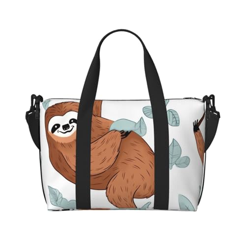 Reisetasche für Damen, große Schultertasche, Wochenendtasche, Übernachtungstasche, Sporttasche für Herren, Handgepäcktasche, braunes Faultier-Gepäck für Reiseutensilien Reisetasche für Damen, große Schultertasche, Wochenendtasche, Übernachtungstasche, Sporttasche für Herren, Handgepäcktasche, braunes Faultier-Gepäck für Reiseutensilien von NBSKSDLK