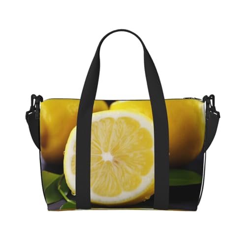 Reisetasche für Damen, große Schultertasche, Wochenendtasche, Übernachtungstasche, Sporttasche für Herren, Handgepäcktasche, gelbe Zitrone, Gepäcktasche für Reiseutensilien Reisetasche für Damen, große Schultertasche, Wochenendtasche, Übernachtungstasche, Sporttasche für Herren, Handgepäcktasche, gelbe Zitrone, Gepäcktasche für Reiseutensilien von NBSKSDLK