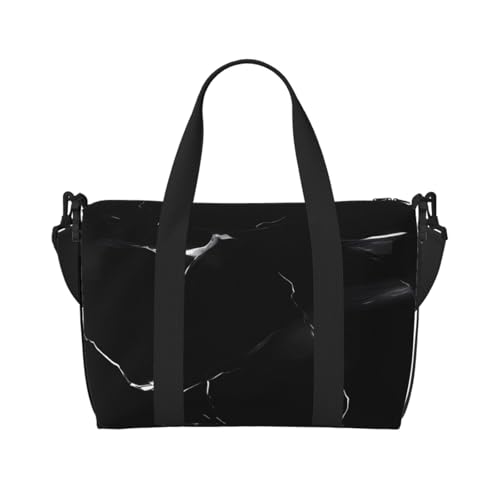 Reisetasche für Damen, große Schultertasche, Wochenendtasche, Übernachtungstasche, Sporttasche für Herren, Handgepäcktasche, schwarzer Marmor, Gepäcktasche für Reiseutensilien Reisetasche für Damen, große Schultertasche, Wochenendtasche, Übernachtungstasche, Sporttasche für Herren, Handgepäcktasche, schwarzer Marmor, Gepäcktasche für Reiseutensilien von NBSKSDLK
