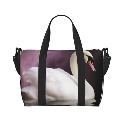 Reisetasche für Damen, große Schultertasche, Wochenendtasche, Übernachtungstasche, Sporttasche für Herren, Tragetasche, weißer Schwan, Gepäcktasche für Reiseutensilien von NBSKSDLK