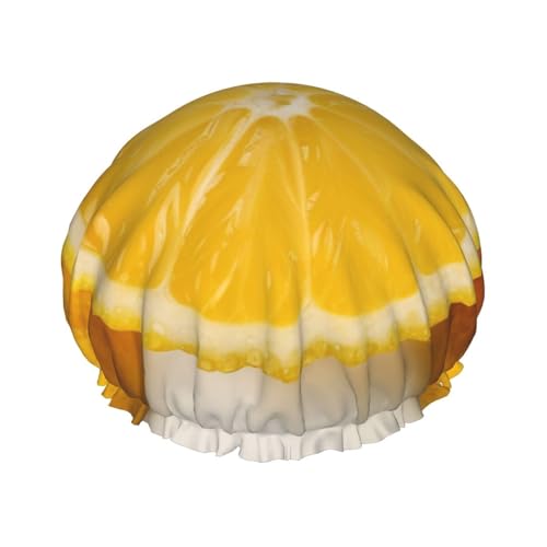 Summer Lemon Duschhaube für Damen und Herren, verstellbare wiederverwendbare Duschhaube, doppellagig, wasserdichte Badekappen, EVA-Futter, elastisches Band, Haarkappe für alle Haarlängen von NBSKSDLK