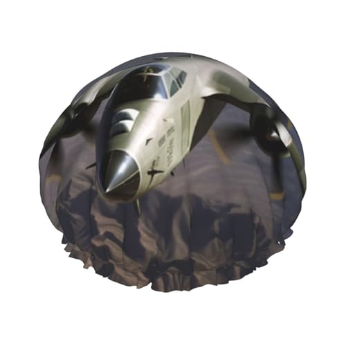 US Army Flugzeug Duschhaube für Damen und Herren, verstellbare wiederverwendbare Duschhaube, doppellagig, wasserdicht, Badekappen, EVA-Futter, elastisches Band, Haarkappe für alle Haarlängen von NBSKSDLK
