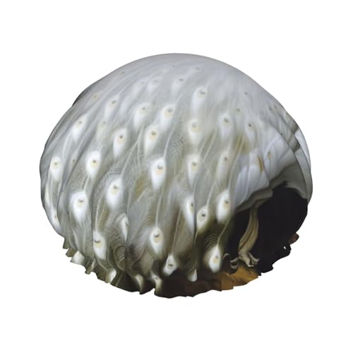 Weiße Pfauen-Duschhaube für Damen und Herren, verstellbare wiederverwendbare Duschhaube, doppellagig, wasserdichte Badekappen, EVA-Futter, elastisches Band, Haarkappe für alle Haarlängen Weiße Pfauen-Duschhaube für Damen und Herren, verstellbare wiederverwendbare Duschhaube, doppellagig, wasserdichte Badekappen, EVA-Futter, elastisches Band, Haarkappe für alle Haarlängen von NBSKSDLK