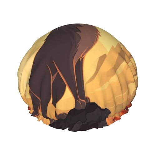 Wolf Duschhaube für Damen und Herren, verstellbare wiederverwendbare Duschhaube, doppellagig, wasserdicht, Badekappen, EVA-Futter, elastisches Band, Haarkappe für alle Haarlängen Wolf Duschhaube für Damen und Herren, verstellbare wiederverwendbare Duschhaube, doppellagig, wasserdicht, Badekappen, EVA-Futter, elastisches Band, Haarkappe für alle Haarlängen von NBSKSDLK