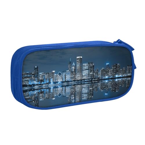 NBSNGSLS Chicago Federmäppchen mit reflektierendem Druck, stilvolles Federmäppchen – organisieren Sie Ihre Schreibwaren mit Eleganz, blau, Einheitsgröße, Kinderrucksack von NBSNGSLS