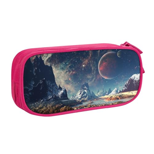 NBSNGSLS Federmäppchen mit Alien-Planeten-Druck, stilvolles Federmäppchen – organisieren Sie Ihre Schreibwaren mit Eleganz, rose, Einheitsgröße, Kinderrucksack von NBSNGSLS