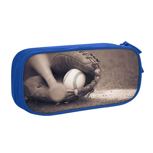 NBSNGSLS Federmäppchen mit Baseball- und Handschuh-Druck, stilvolles Federmäppchen – organisieren Sie Ihre Schreibwaren mit Eleganz, blau, Einheitsgröße, Kinderrucksack von NBSNGSLS