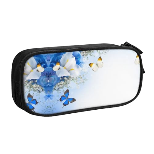 NBSNGSLS Federmäppchen mit Blumen und Schmetterlingen, stilvolles Federmäppchen – organisieren Sie Ihre Schreibwaren mit Eleganz, Schwarz , Einheitsgröße, Kinderrucksack von NBSNGSLS