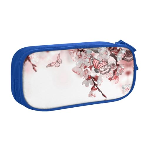 NBSNGSLS Federmäppchen mit Blumen- und Schmetterlings-Aufdruck, stilvolles Federmäppchen – organisieren Sie Ihre Schreibwaren mit Eleganz, blau, Einheitsgröße, Kinderrucksack von NBSNGSLS