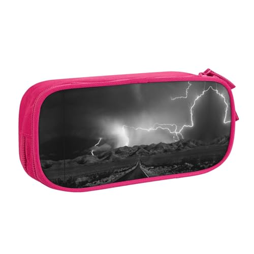 NBSNGSLS Federmäppchen mit Donner-Landschaftsdruck, stilvolles Federmäppchen – organisieren Sie Ihre Schreibwaren mit Eleganz, rose, Einheitsgröße, Kinderrucksack von NBSNGSLS