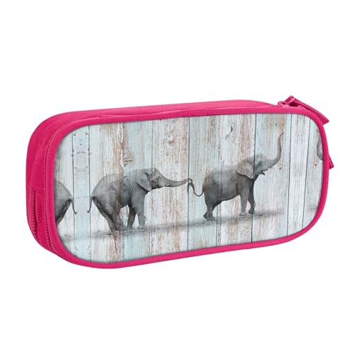 NBSNGSLS Federmäppchen mit Elefanten-Kunstdruck auf Holz, stilvolles Federmäppchen – organisieren Sie Ihre Schreibwaren mit Eleganz, rose, Einheitsgröße, Kinderrucksack von NBSNGSLS