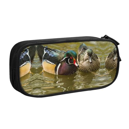 NBSNGSLS Federmäppchen mit Entenmuster, stilvolles Federmäppchen – organisieren Sie Ihre Schreibwaren mit Eleganz, Schwarz , Einheitsgröße, Kinderrucksack von NBSNGSLS